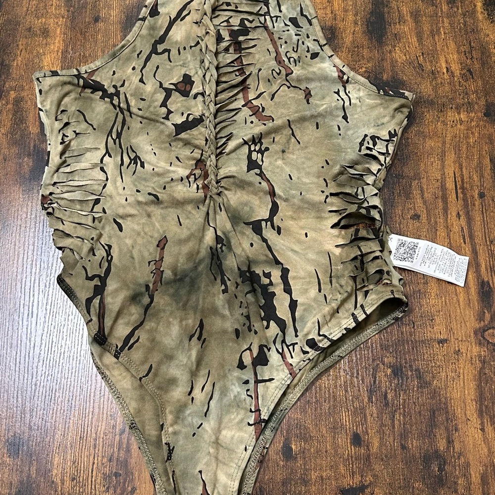 Camouflage Ruched Bodysuit